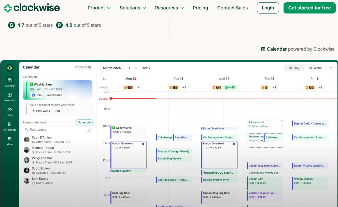 基于人工智能的日历优化工具Clockwise