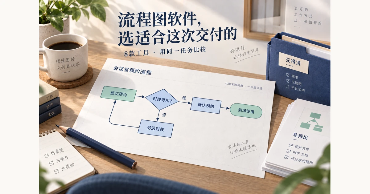 以会议室预约流程比较流程图软件,检查改图、交接和导出;时段不可用时另选时段后重新提交。