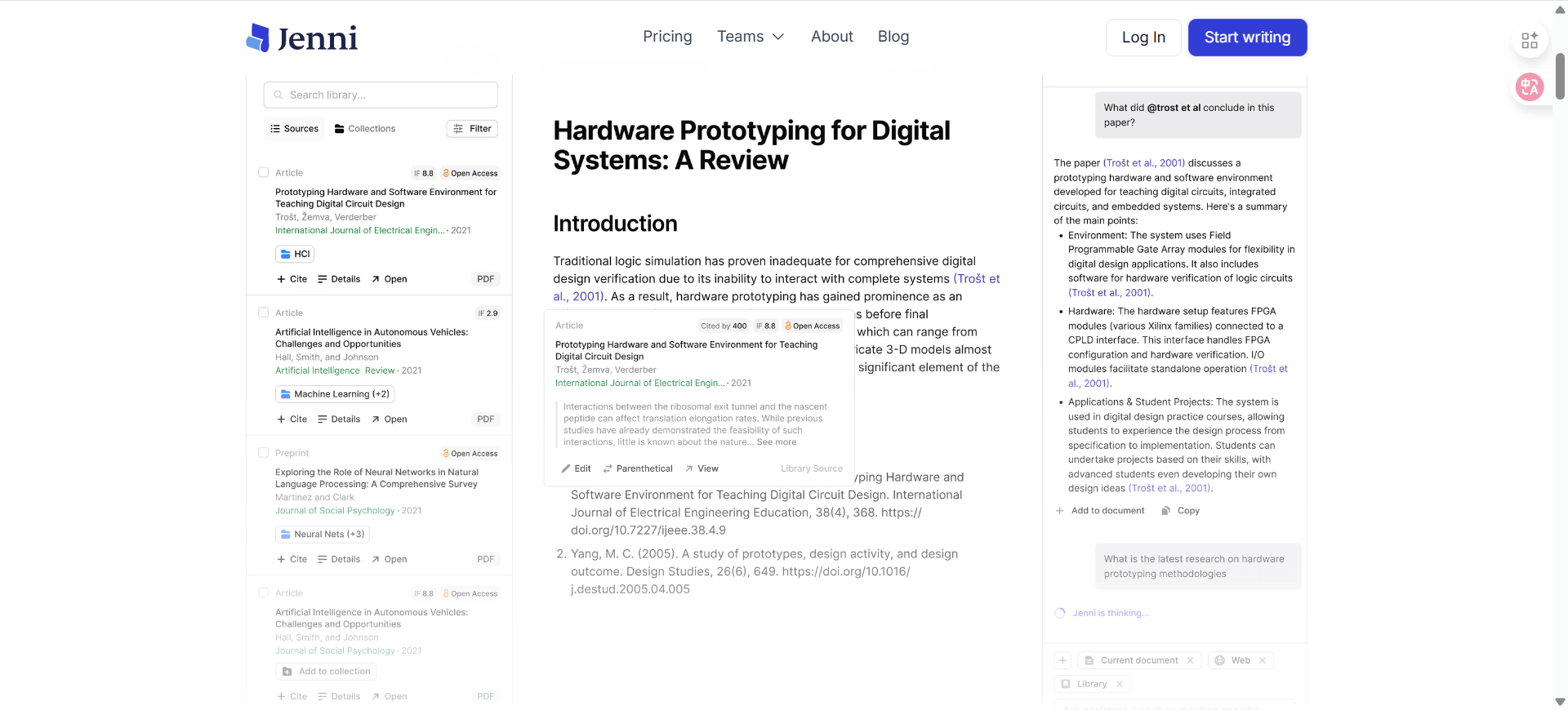 AI写作文软件Jenni AI
