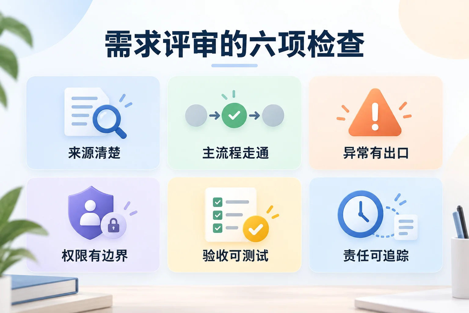 AI需求评审的六项检查:来源、主流程、异常、权限、验收与责任