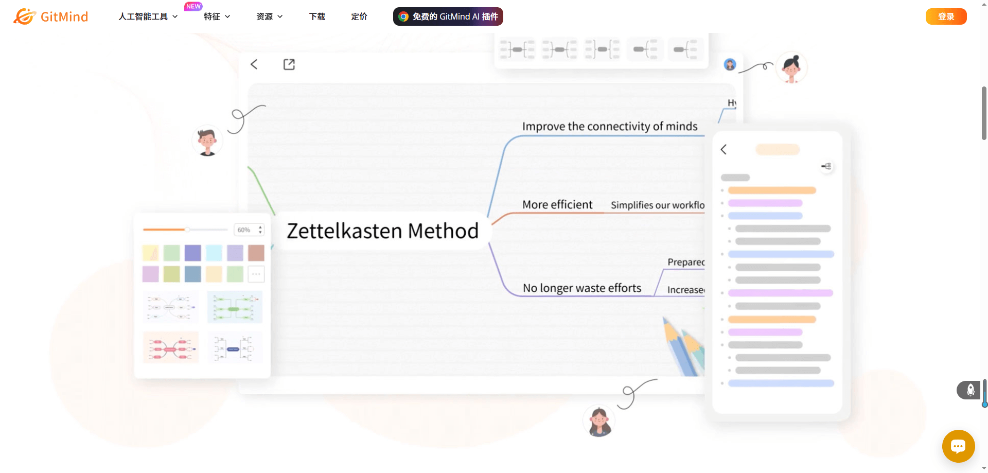 GitMind —— 免费无限制的在线思维导图工具