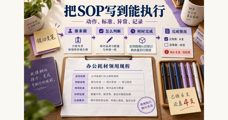 SOP怎么写？4种格式与7步编写方法，附完整领用案例