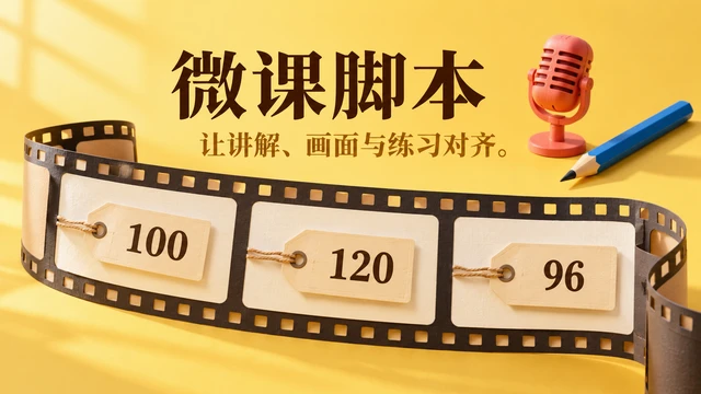 微课脚本怎么写？用分镜把讲解、画面和练习对齐
