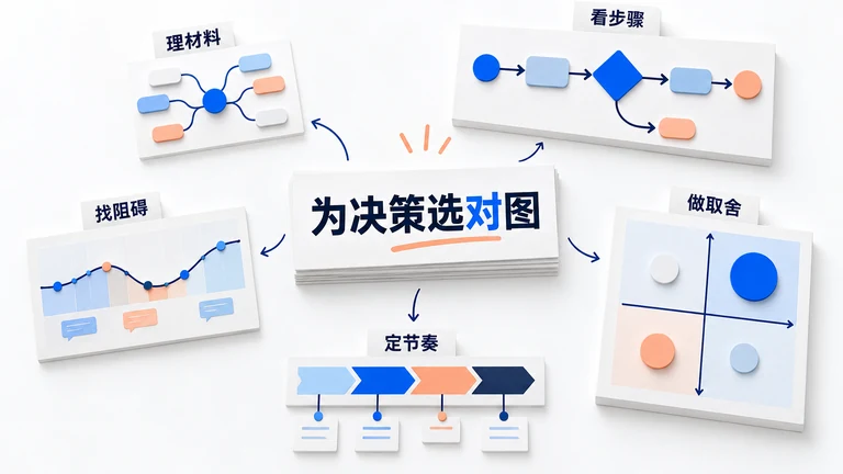 产品经理如何选图表？按发散、流程、体验、优先级与路线图做决策