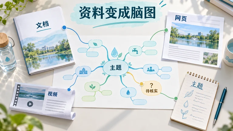 AI思维导图生成器支持哪些输入？主题、PDF、网页与视频核验方法