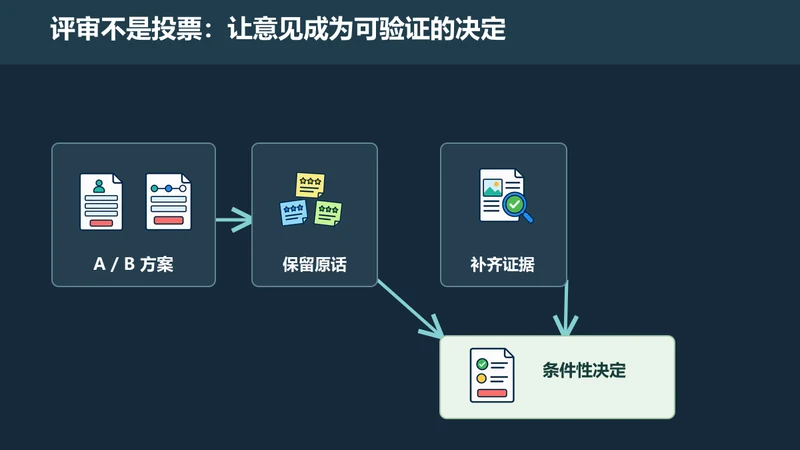 设计评审意见怎么收敛？用注册表单 A/B 方案写出可追踪的决策记录