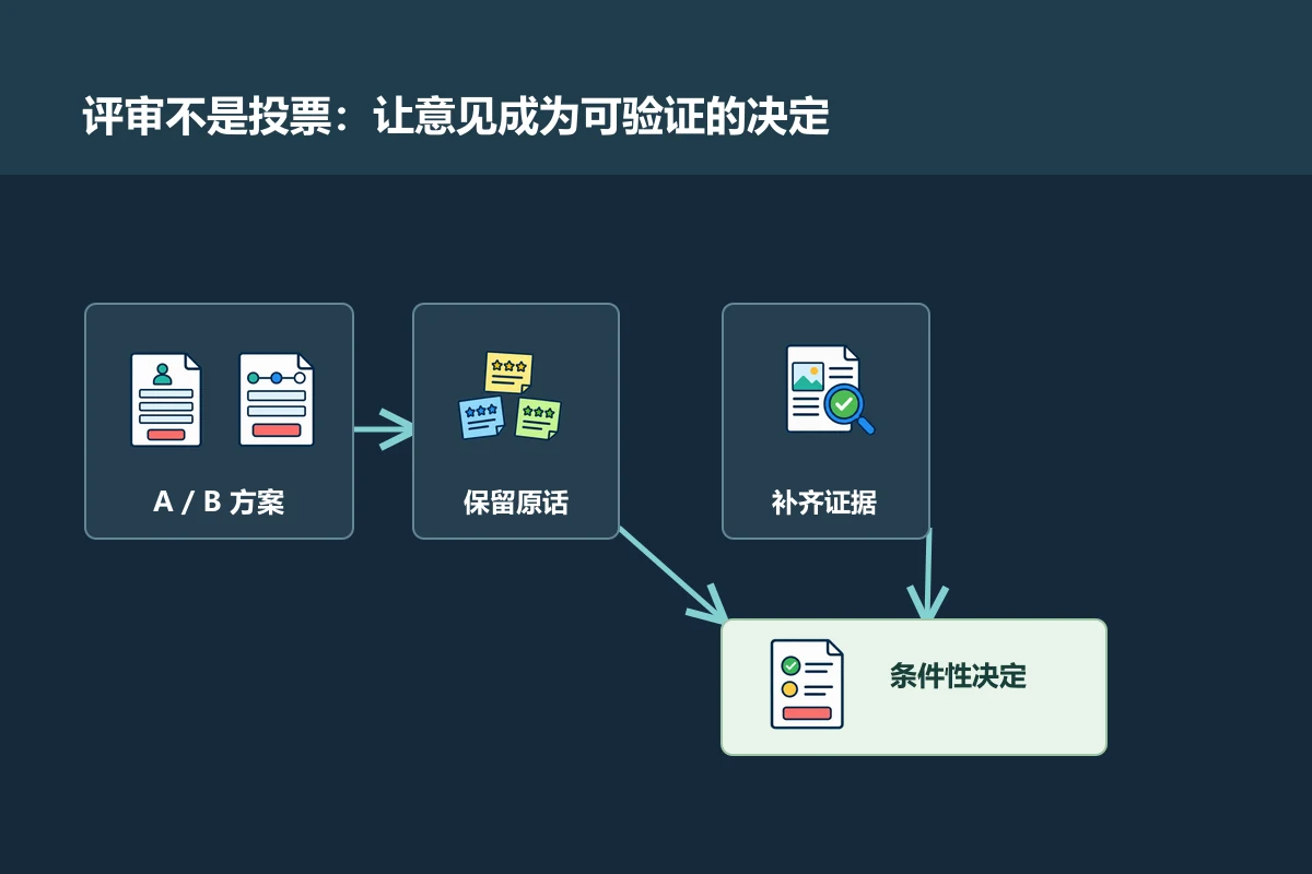 注册表单的单页与分步方案在评审板上通过意见和证据汇入条件性决策