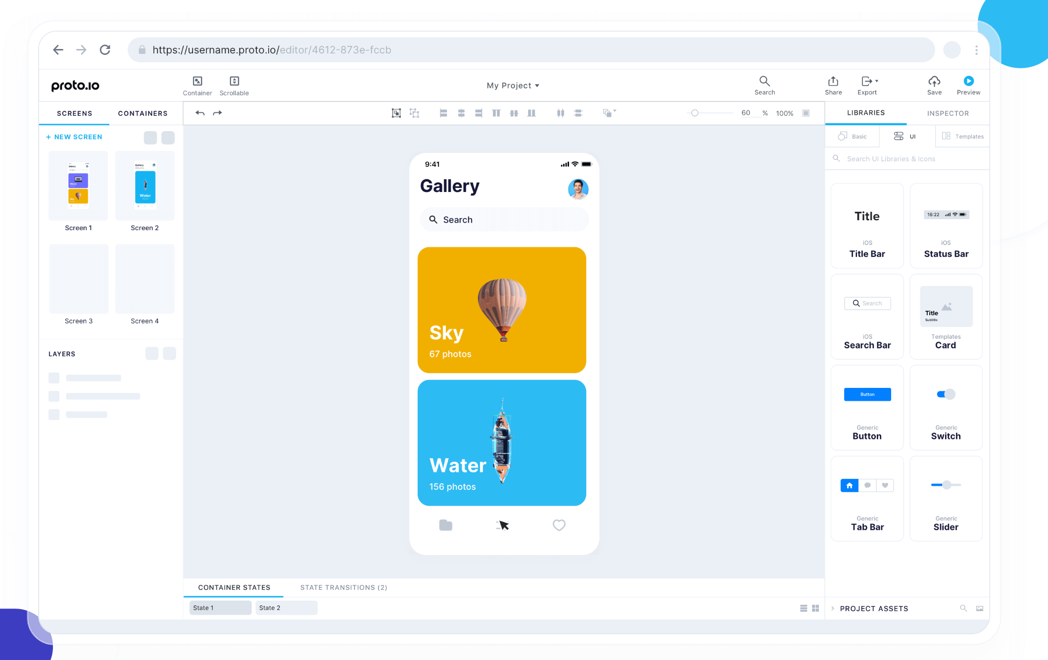 常见的产品经理必备原型工具-Proto.io。