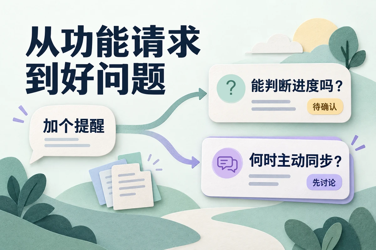 从加个提醒的功能请求，分辨进度判断与主动同步约定两种问题方向