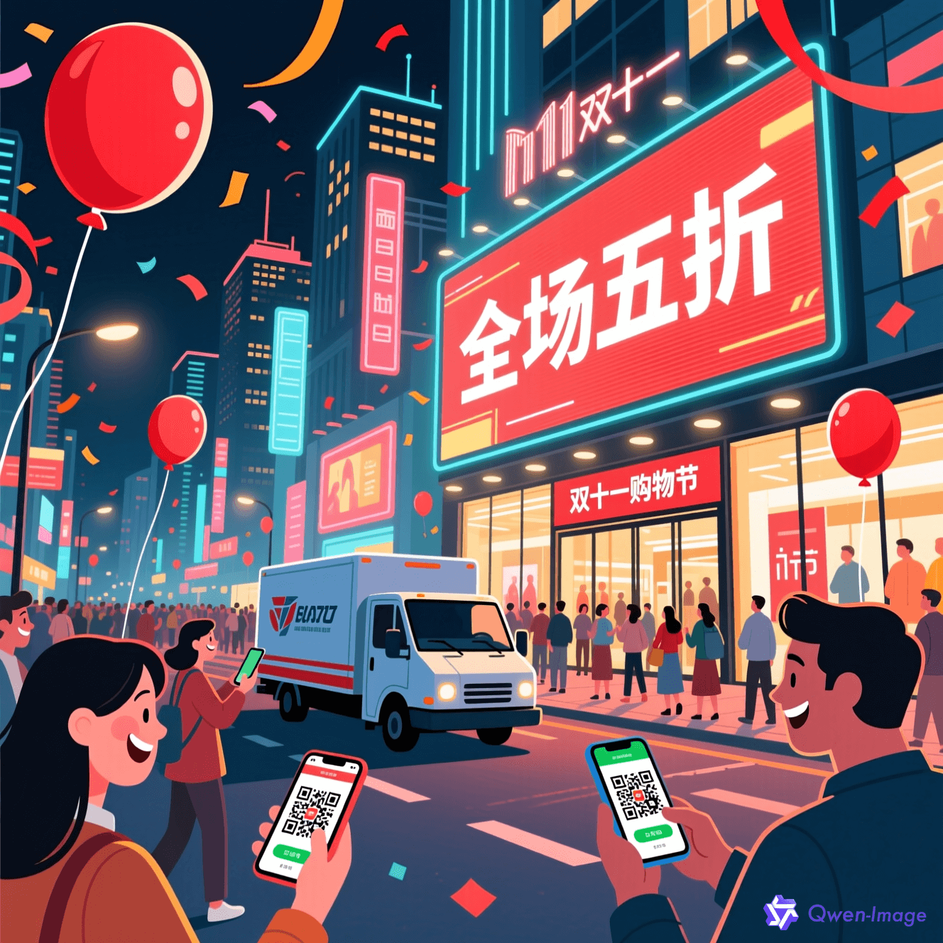 AI生图风格 扁平插画风