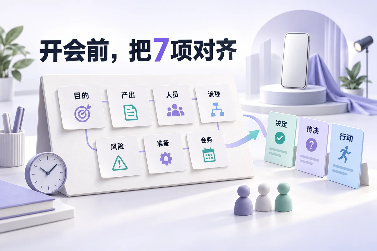 手机发布活动筹备会把七项计划连接到决定、待决事项与行动