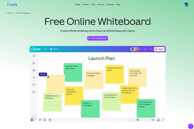 Canva Whiteboards：适合市场与内容团队