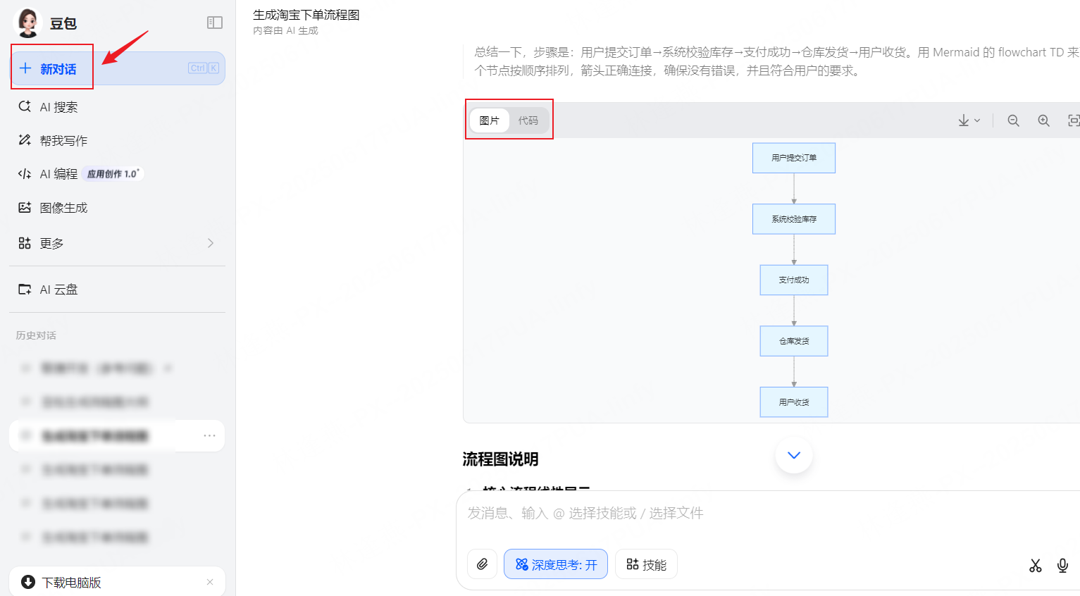 豆包生成流程图