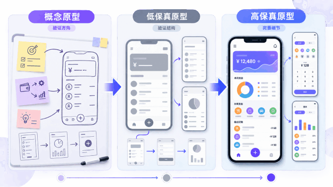 概念原型低保真原型与高保真原型对比