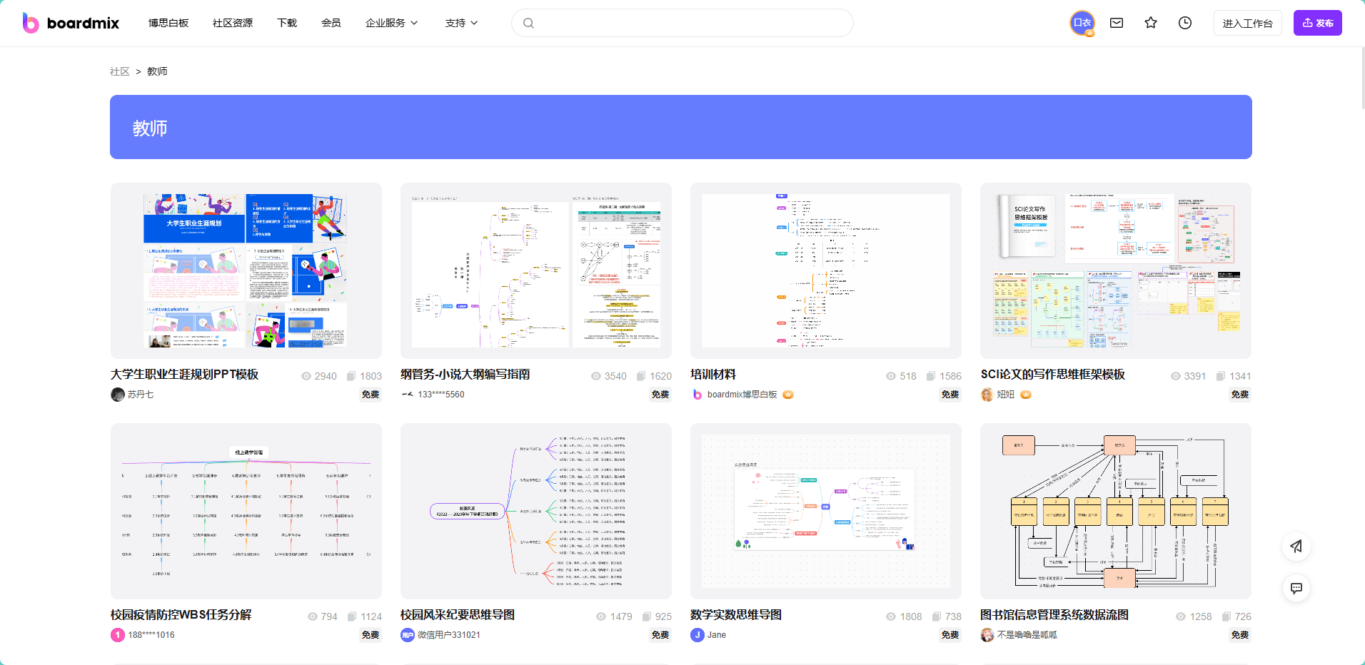 前往boardmix社区获取更多教师常用资源模板