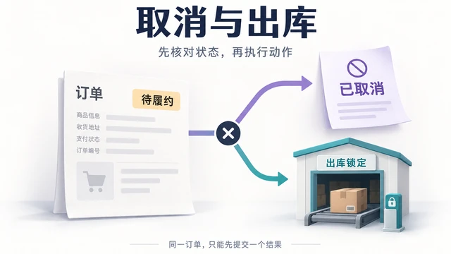 订单取消与出库撞车怎么办？用状态流转图核对业务规则