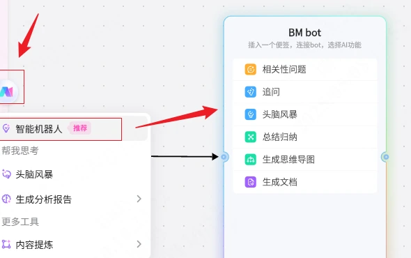Boardmix AI助手中的追问与相关问题入口