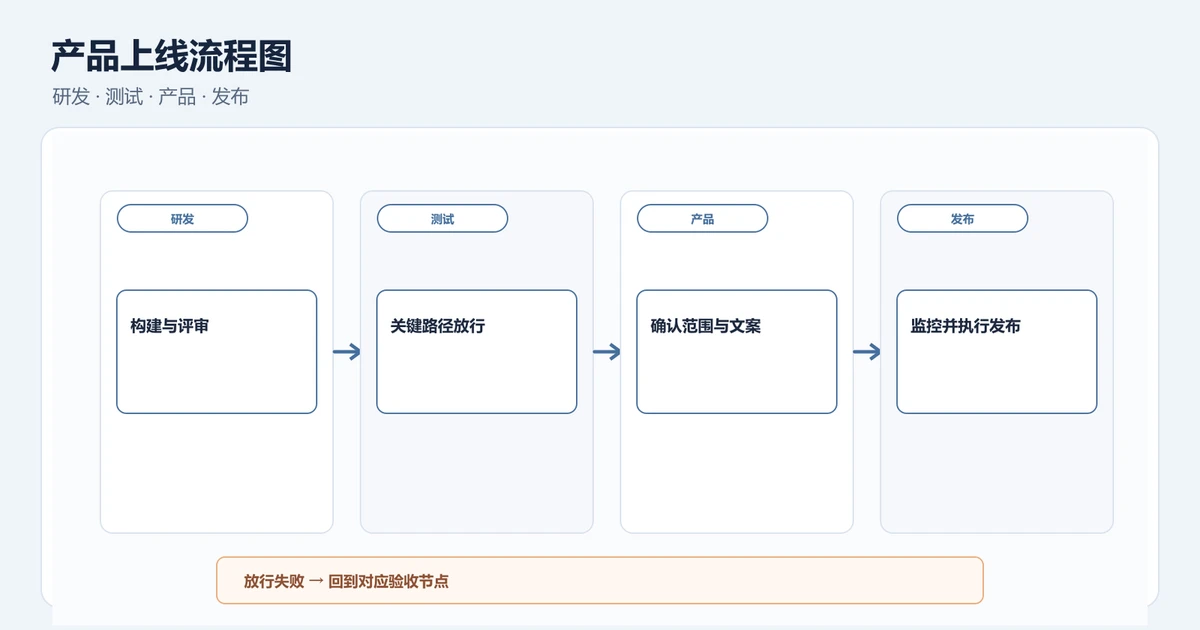 产品上线流程图怎么画？把研发、测试和发布责任放进泳道