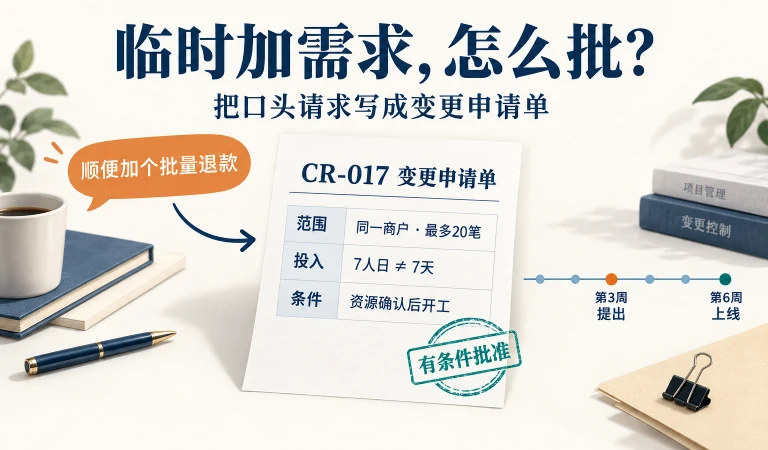 临时加需求，项目变更申请单怎么写？