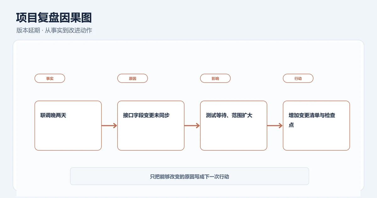 项目复盘怎么画因果图？从事实记录到改进动作