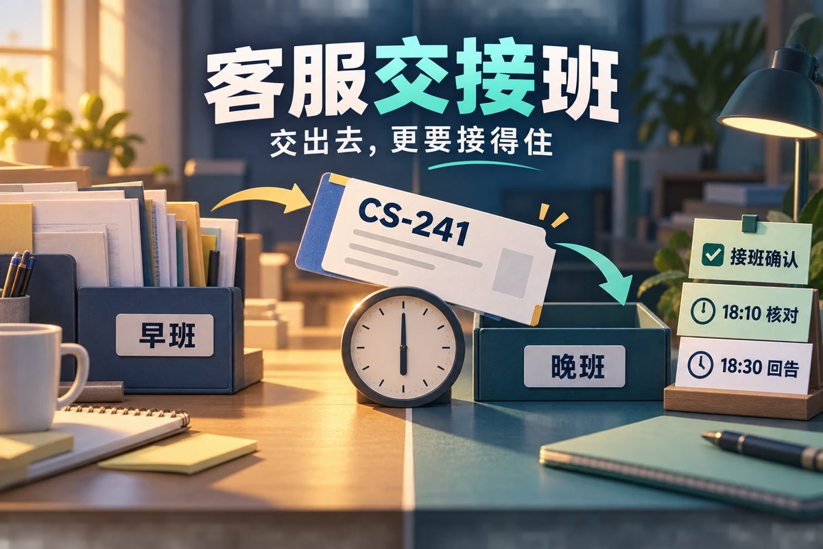 客服早晚班交接把未结工单、接班确认和客户回告时间连在一起