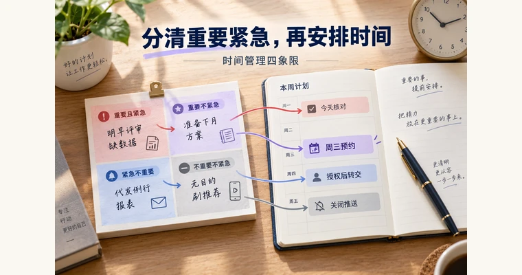 时间管理四象限法则怎么用？重要紧急任务分类方法