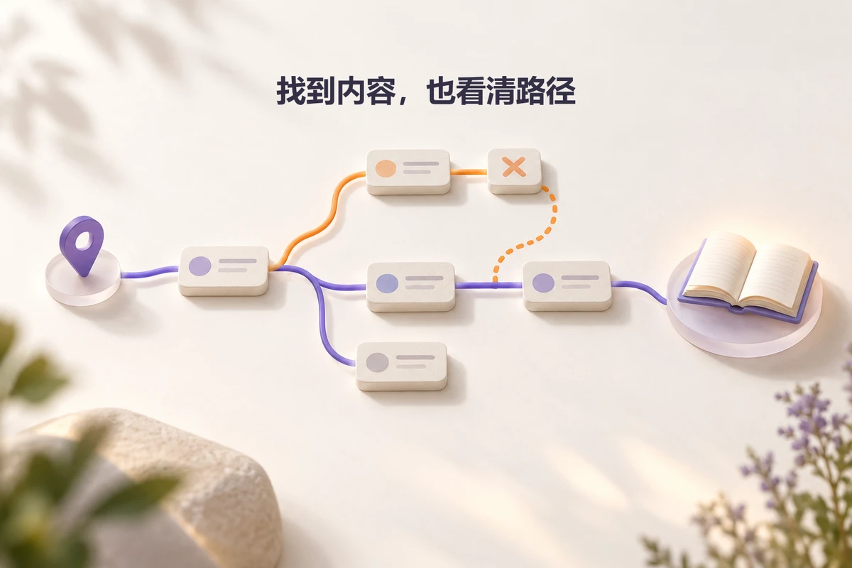 帮助中心查找内容的直接路径与返回路径,分别看最终选择和查找过程