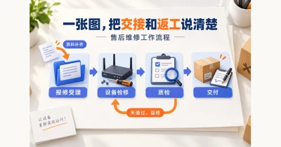 工作流程图怎么画？符号、角色交接与售后维修流程实例